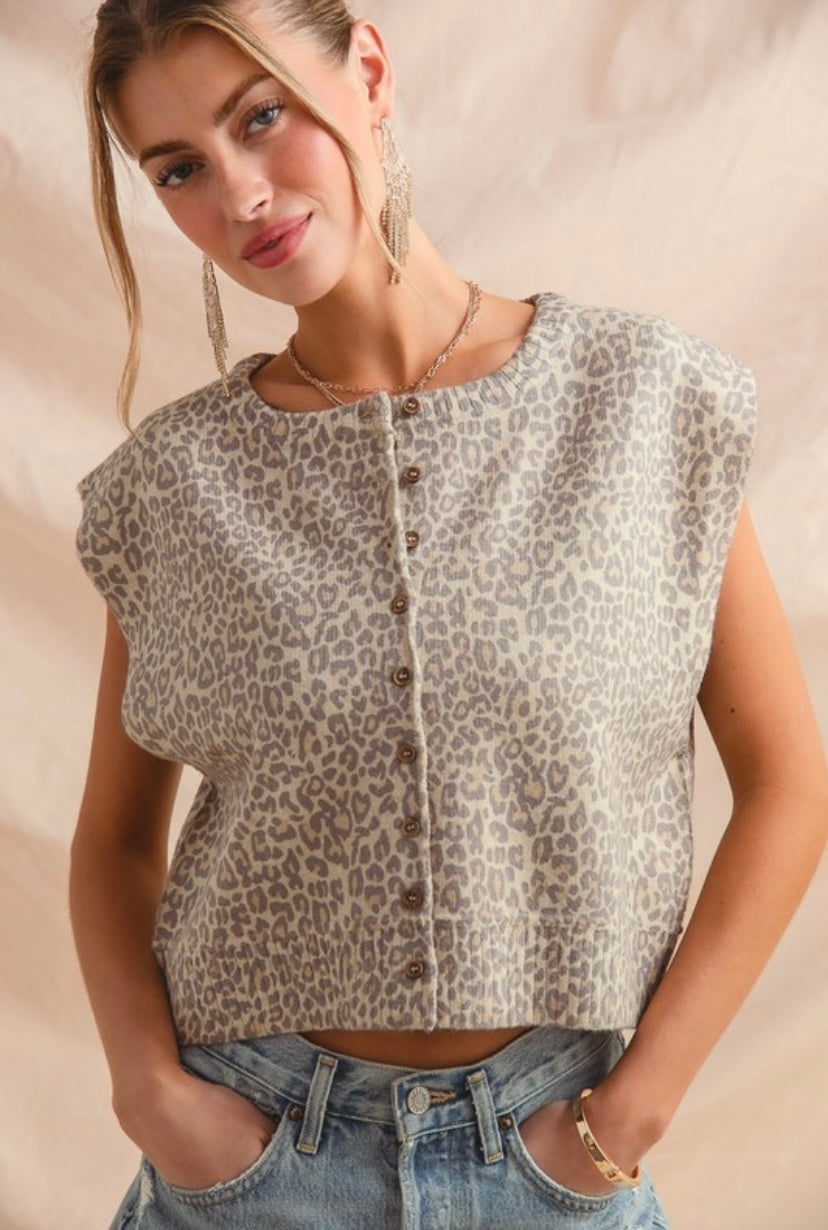 Charlotte Leopard Vest