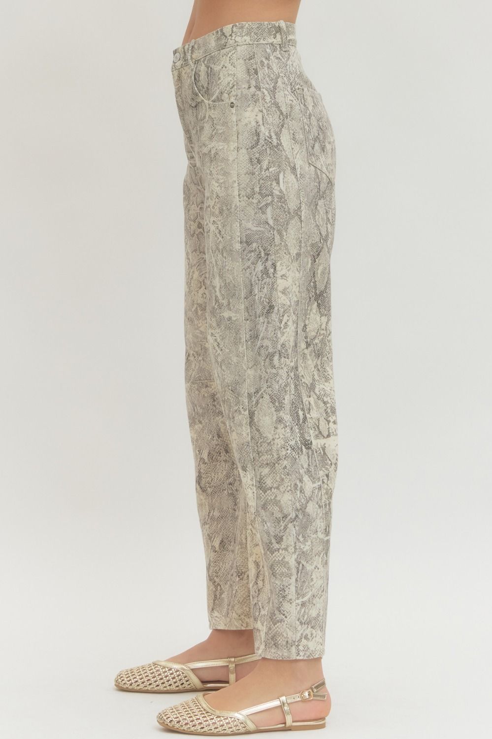 Mads Snake Print Barrel Jeans