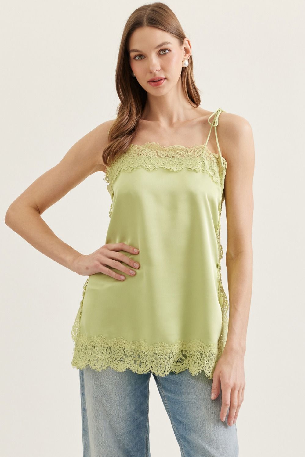 Matcha Spritz Lace Tank