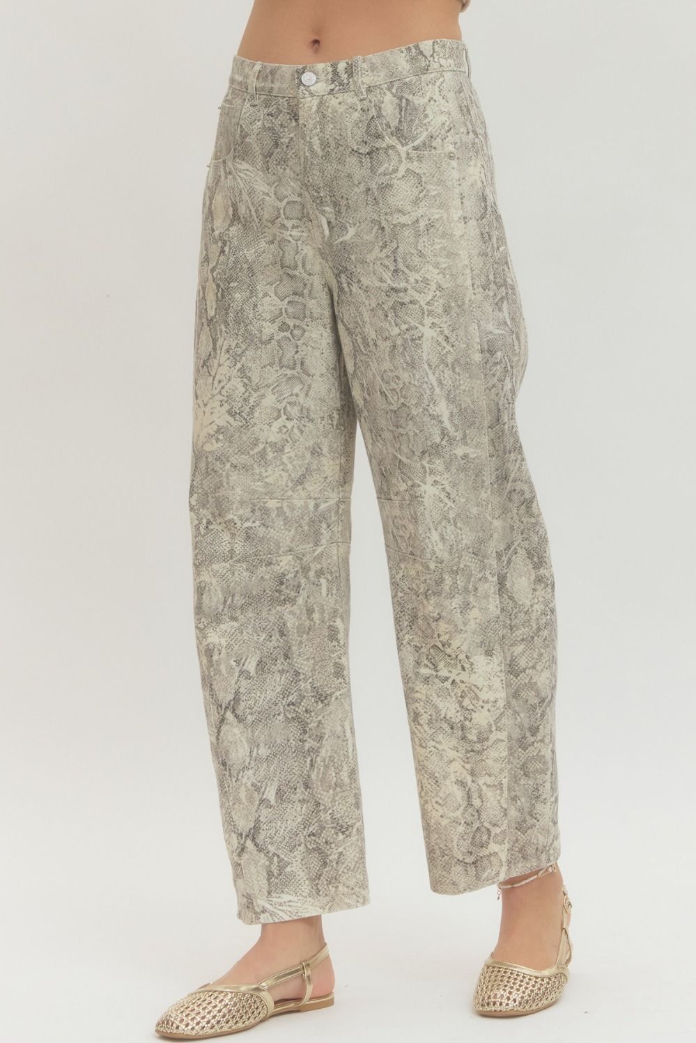 Mads Snake Print Barrel Jeans
