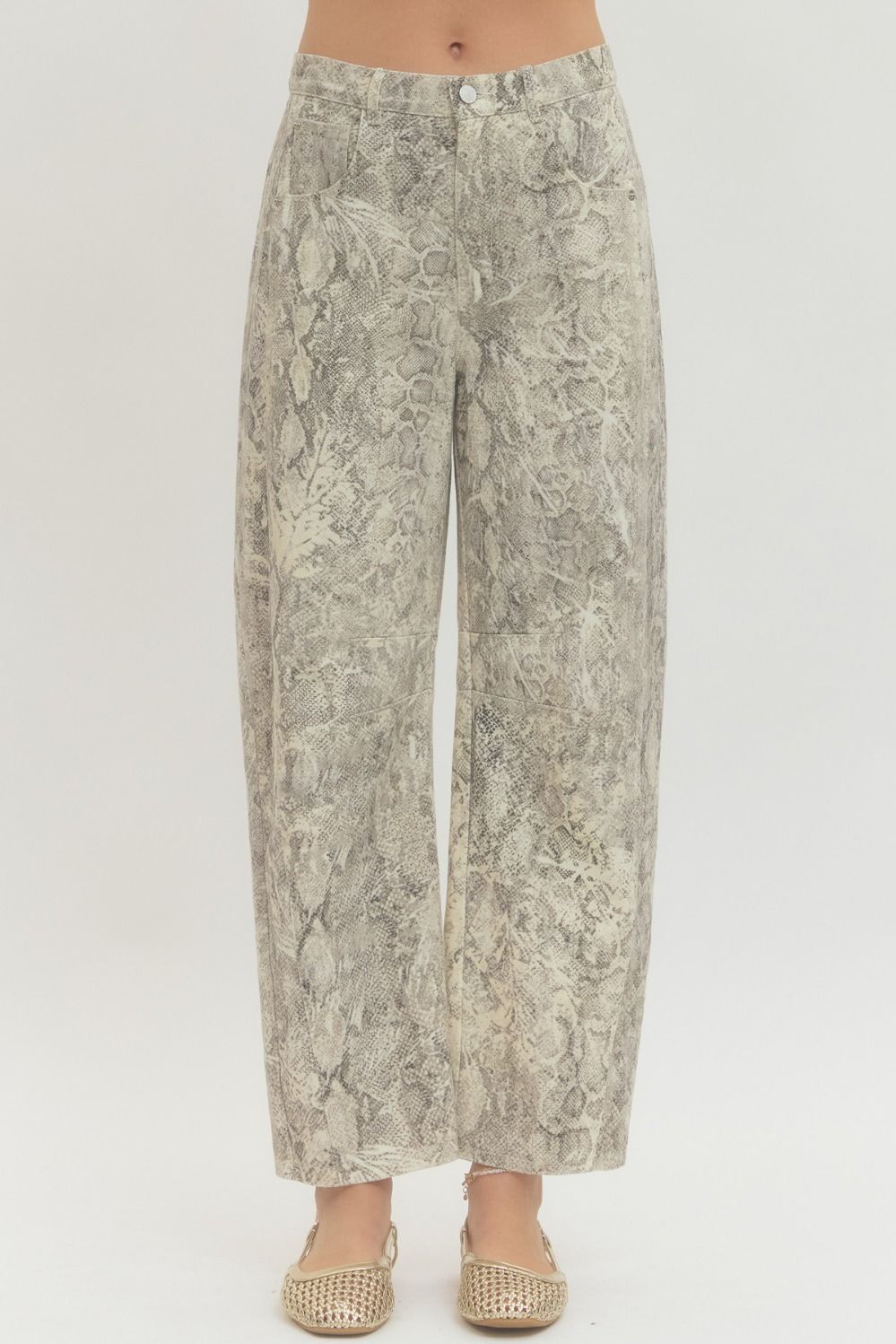 Mads Snake Print Barrel Jeans