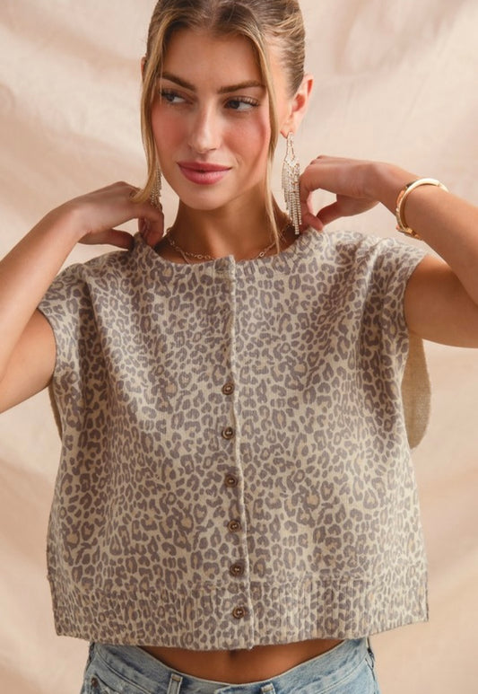 Charlotte Leopard Vest